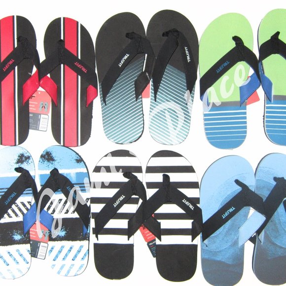 6 Pair Lot Men\'s Flip Flop Sandals Size 8 9 10 11 12 main image 5
